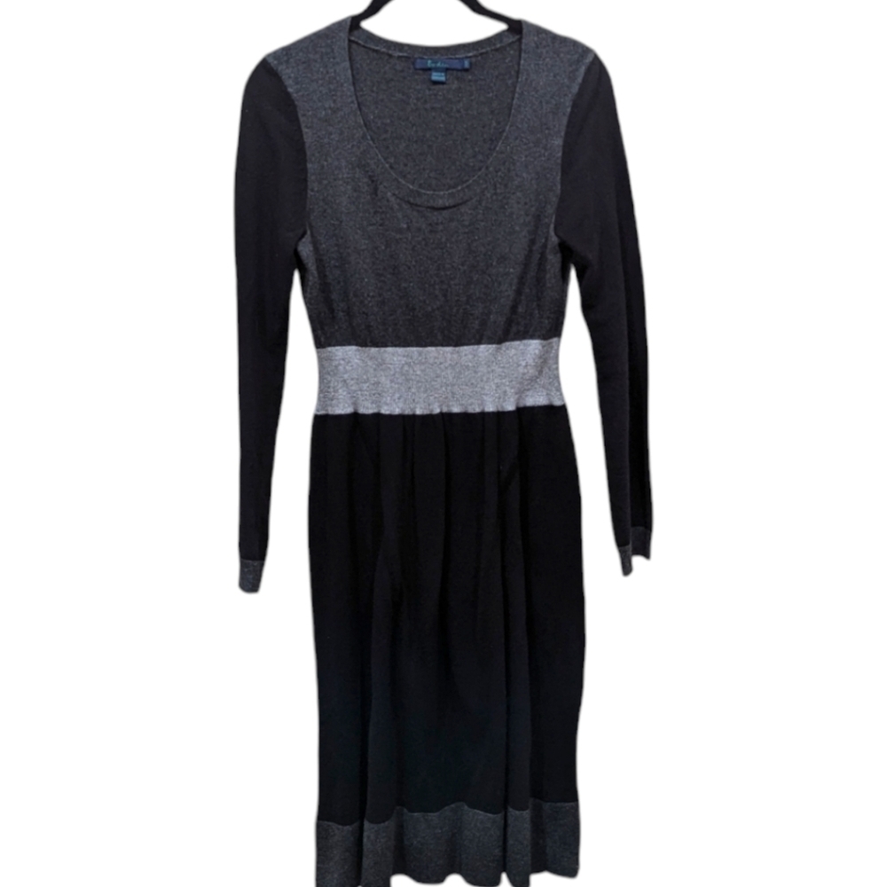 Boden Black & Grey Colorblock Angora/Cashmere Blend Scoop Neck Dress (10R)